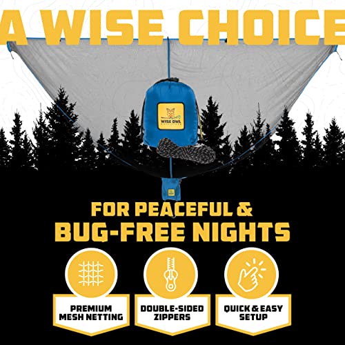 Wise Owl Outfitters Hammock Bug Net – Mosquito Net for Hammock, Lightweight Bug Netting for Camping, Hiking, Backpacking, Forest & Outdoor Use - color: Blue