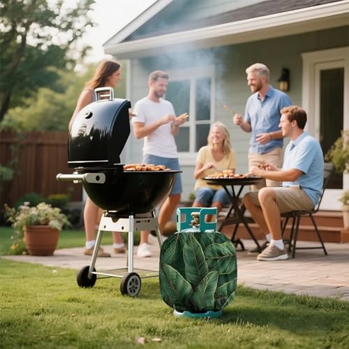 Rv Propane Tank Cover Leaf Green Gas Tank Covers Protective Covers for Grill, Travel Trailer RV and Outdoor Use Windproof Weatherproof Gas Carrier - color: Leaf Green