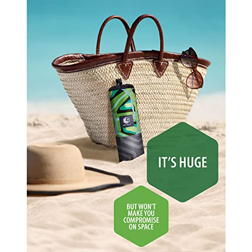 VENTURE 4TH Microfiber Beach Towel: Quick-Dry, Compact, Sand-Free, Absorbent, Sandproof and Lightweight - Perfect for Camping, Beach, and Roadtrips (Turquoise Turtle Design | 35x78 inches) - color: Turquoise Turtle, size: Extra Large (78" x 35")