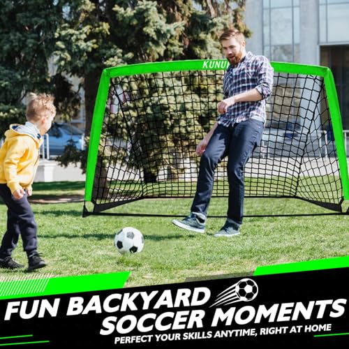 2 of 5×3 6x4 9x5 FT Portable Kids Soccer Goals Set, Foldable Soccer Practice Nets for Backyard with Carrying Bag for Toddler Youth Pop Up Soccer Training Equipment Indoor Outdoor Sports Game Gift - color: Green, style: 6x4FT