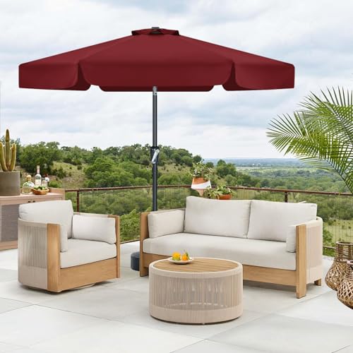 MASTERCANOPY Valance Patio Umbrella for Outdoor Table Market (7.5ft, Burgundy) - color: Burgundy, size: 7.5FT