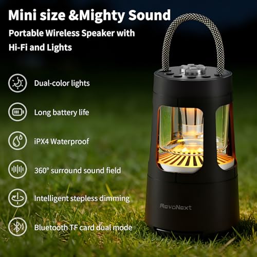 LED Camping Lantern Rechargeable,Outdoor Bluetooth Speakers, 4000mAh ,IPX4 Waterproof ,Dimmable Tent Lights for Power Outages, Decorations for Party Garden Patio/Pool (Black) - color: Black