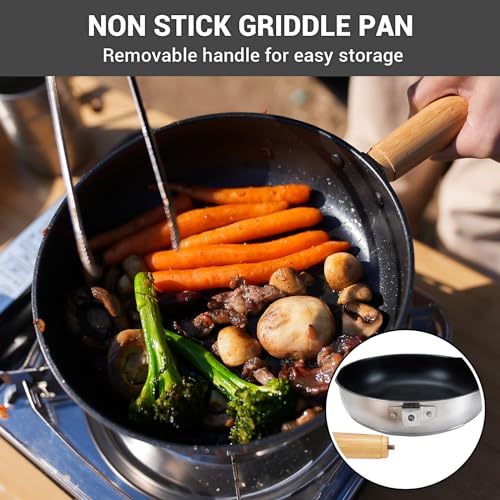 KingCamp Camping Cookware Set 304 Stainless Steel Campfire Cooking Pots Pan and Kettle with Travel Tote Bag for Camping Outdoor Kitchen Cooking Picnic for 4-6 - color: SILVER - 4-6 PERSON COOKWARE SET