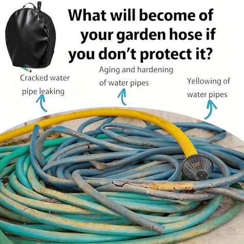 Garden Wall Hose Cover - for Garden Hose 5/8 in. x 50-100ft, Waterproof,Sun-Proof,Dustproof,Oxford Spun Cloth/Leather, Hose covers for outside (Leather-for Hose 5/8 in. x 50-100ft) - color: Leather-for Hose 5/8 in. x 50-100ft