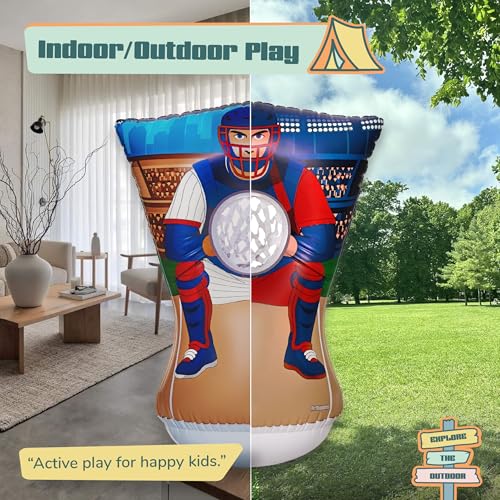Pitching Target for Kids – Double-Sided Baseball Training Equipment for Indoor & Backyard Baseball Practice, Inflatable Strike Zone with Balls & Pump, Ages 3+