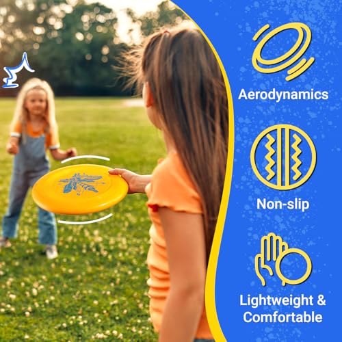 Frisbee Go Flying Disc, 9 Inch Lightweight Sports Disc for Beginners Outdoor Beach Backyard Lawn Park Camping Family Activity Game - 70g - color: V2345-4PACK