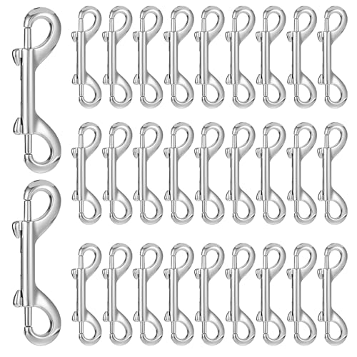 30 PCS 3.5 Inch Double Ended Bolt Snap Hooks, Heavy Duty Zinc Alloy Trigger Clips with 110 LB Capacity for Dog Leash, Keychain, Horse Bucket, Hammock & Outdoor Use