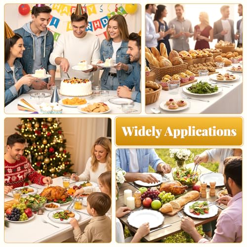 175 Plastic Dinnerware Set Silver Disposable Dinnerware Set for 25 Guests Include 50 Plastic Plates,25 Silverware Set 25 Cups and 25 Napkins for Party Wedding Thanksgiving - color: Silver