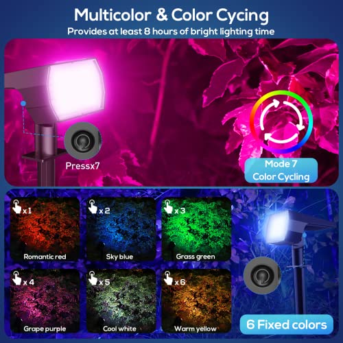 NYMPHY Solar Color Changing Lights, 7 Lighting Modes Solar Lights Outdoor Waterproof IP68, Multicolor RGB Outdoor Lights for Garden Yard Landscape Decorations- 4 Pack - color: Multicolor, size: 4 Pack