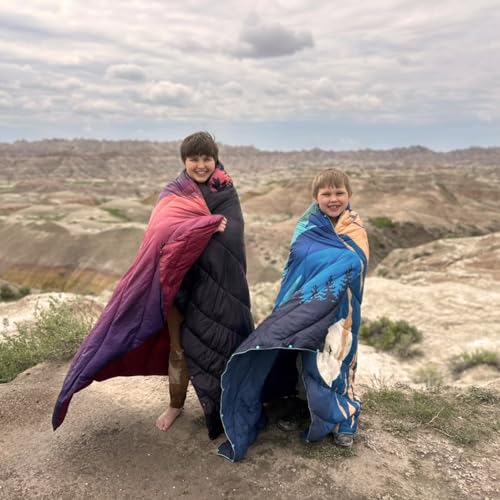 Camping Blanket,Lightweight Puffy Printed Camping Blanket Packable Outdoor Blanket for Camping,Traveling, Stadium, Hiking, Picnics - color: Cyan Sky, size: 39x55"