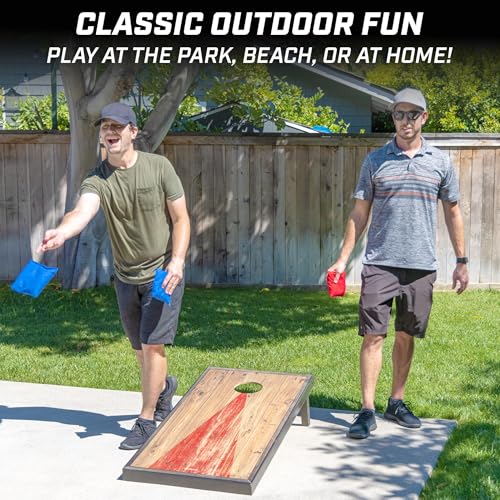 GoSports 4 x 2 ft Regulation Size Wood Cornhole Boards - 10 Vintage Wood Designs (Choose Your Style) - color: Rustic Wood