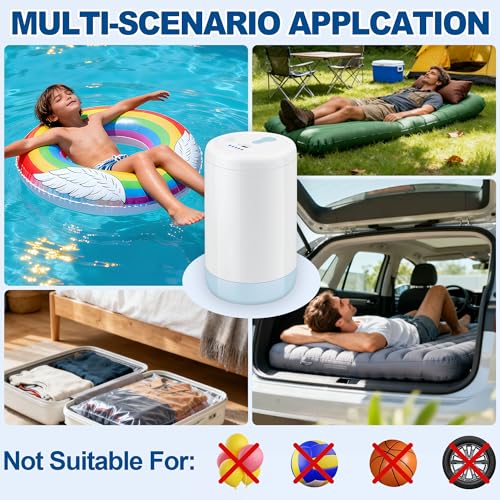 RovPool Electric Air Pump for Inflatables,Portable Air Pump with 5 Nozzles,Mini Air Pump with 1500mAh Battery,4kPa Quick-Fill Air Mattress Pump,Inflator Deflator Air Pumps for Pool Floats,Sleeping Pad