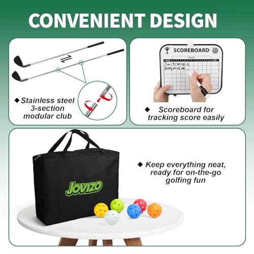 Backyard Golf Game Set, 6 Hole Portable Golf Yard Game with Flags, Balls, Club and Scoreboard, Outdoor & Indoor Lawn Practice Game for Family and Friends - style: 6 Holes