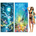 Lokigo 2 Pack Lightweight Microfiber Beach Towel Oversized 72" x 32" Compact Sand Free Quick Dry Absorbent Towels Easy Pack Swim Pool Yoga Camping Travel Essential Accessories for Men Women Adults