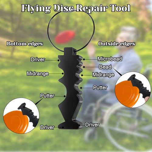 CIATBYYJ Repair Tool for Disc Golf, Portable Disc Golf Edge Maintenance Tool, Light Blue Flying Discs Maintenance Tools for Discs Golfs Accessories for Scratch Stains Repair