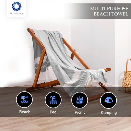 Cotton Turkish Beach Towel with Towels Oversized 36"x72" Pool Absorbent Extra Large Quick Dry Sand Travel Towel (Light Grey, 4 Pack) - color: Light Grey, size: 4 Pack
