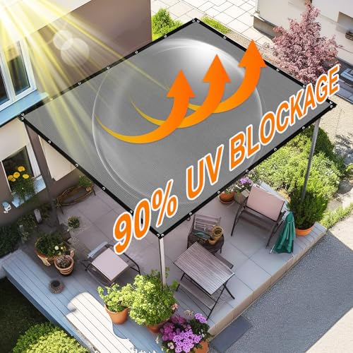 Artpuch Pergola Shade Cover with Grommets 8x10 FT 90% UV Block Outdoor Sun Shade Cloth Privacy Screen for Patio (Customized Available) Light Grey - color: Light Grey, size: 0 8' x 1 0'