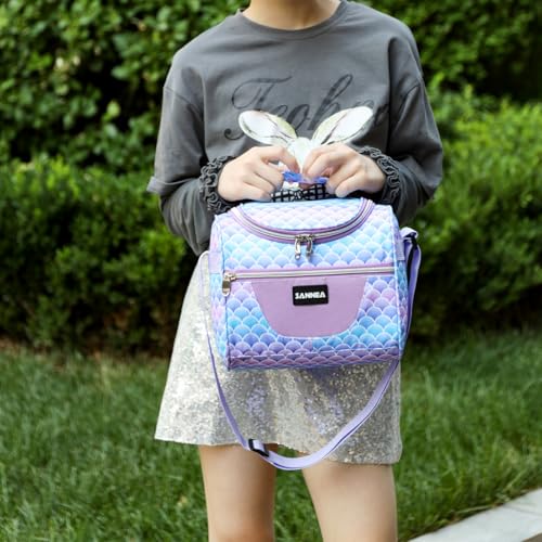 insulated Cooler Lunch Bag 1.85gal/7L Mermaid Theme Reusable Lunch Box Tote for work Picnic Camping Gym Travel - color: 7L Mermaid