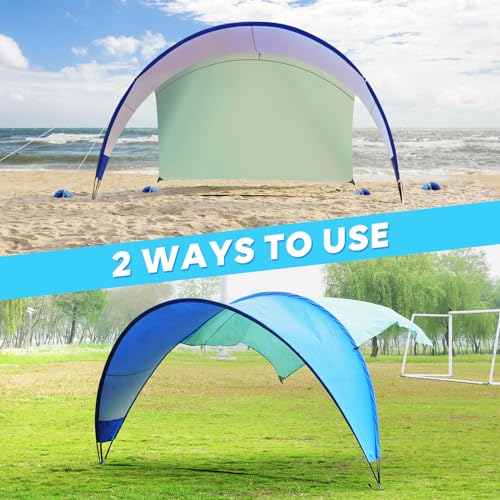 TOBTOS UPF 50+ Pop Up Beach Tent, Easy Set Up Beach Umbrella, Sun Shelter for 2-3 People UV Protection Portable Sunshade, Baby Canopy Cabana, Lightweight with Carry Bag - style: Blue for 4-6 Person