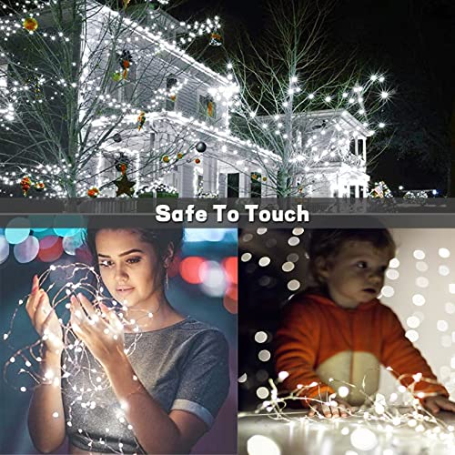 6 Pack 100 LED Fairy Lights Battery Operated with Remote, 33FT Waterproof Twinkle Lights with Timer & 8 Modes, Fairy String Light Outdoor Indoor for Bedroom Classroom DIY Christmas Decor (Cool White) - color: Cool White, size: 6 Pack