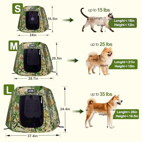 Pop Up Dog Tent & Cat Tent, Breathable Dog Camping Tent for Outdoor and Indoor Use, Portable Pet House with Ground Stakes and Washable Pad