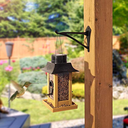 2 Piece 6" Outdoor Indoor Decorative Small Planter Lantern Hooks for Wall Hanging Windchime Hummingbird Feeder Hangers, Black - size: 6 Inch