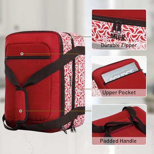 MIER Insulated Casserole Carrier Fits 9"x13" Baking Dishes/Foil Pans, Double Food Carriers Bag Thermal Holder for Hot or Cold Food Lasagna Lugger Potluck Parties Picnic Travel, Red - color: Red, size: 16 x 11 x 7.8 inches