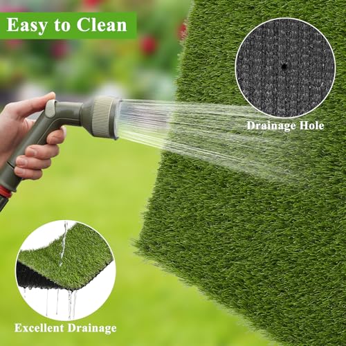 HEBE Fake Grass Pee Pad for Dogs 28"x39", Artificial Grass Turf for Indoor Outdoor Potty Training, Washable Dog Potty Grass Mat with Drainage Holes, Reusable Non-Slip Pet Potty Pad - size: 28''x39''