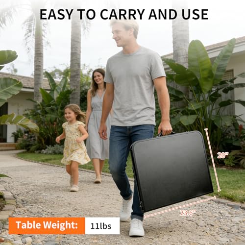 3.3FT x 2FT Folding Camping Table with Aluminum Alloy Legs, Adjustable Height Portable Outdoor Picnic Table for Camping, Travel, Parties, Kids Crafts, and Market Vendor Use - size: 3.2 ft x 2 ft × 1.97 ft H