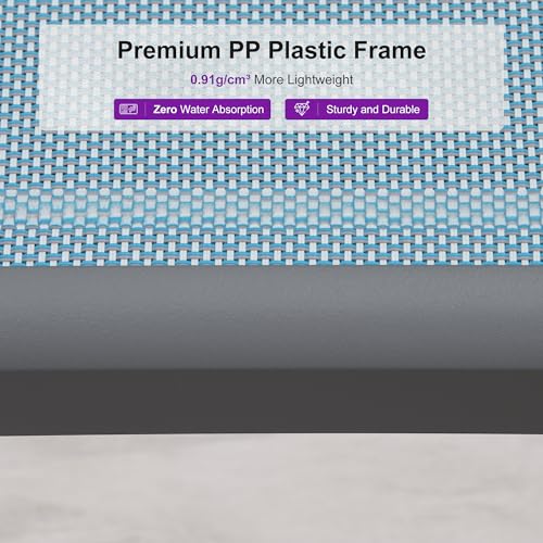 PURPLE LEAF Patio Chaise Lounge Chair Set of 3 Outside Aluminum Plastic Stackable Tanning Chairs for Pool Sunbathing Beach Deck Outdoor Lounger, Light Blue - color: Light Blue, style: 2 chairs + 1 table
