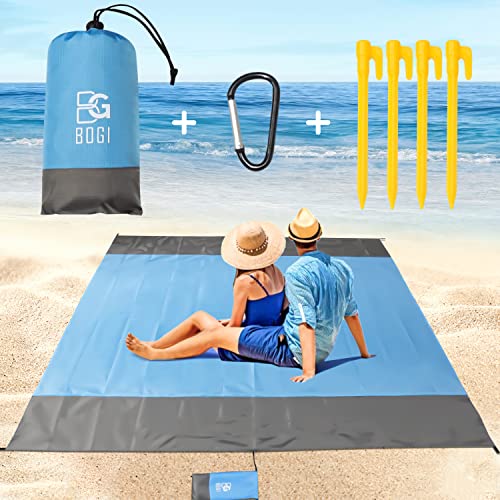Sand Proof Beach Blanket, 79" X 83" Large Oversized Waterproof Sandless Beach Mat for 4-8 Adults, Outdoor Lightweight Compact Sand Free Picnic Blanket for Beach Travel Camping Hiking Picnic - color: Bgrey
