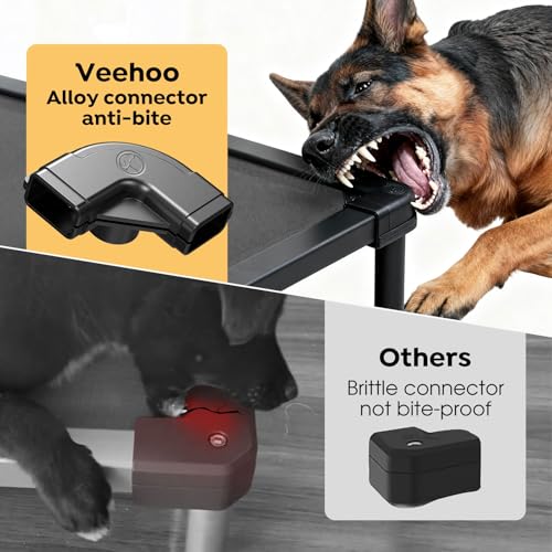 Veehoo Chew Proof Elevated Dog Bed, Indestructible Raised Dog Cot, Orthopedic Dog Platform Bed with Soft Padded Mat, Durable Waterproof Pet Cot for Indoor, Outdoor or Crate, 49-Inch, Grey - color: Grey, size: 49.0"l X 31.5"w X 7.0"th