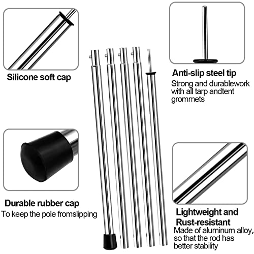 SANLIKE Tent Pole Telescopic Adjustable tarp Poles for Camping Canopy Awning Shelter Backpacking Hiking -(Adjustable Length - Steel) - color: Adjustable Length - Steel thickness 0.4mm