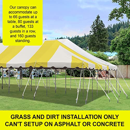 Party Tents Direct 20'x 40' Weekender Canopy Pole Tent with Sidewalls - Easy Up Canopy Tent with 160 Person Capacity - Outdoor Canopies for Parties, Weddings, and Events (Yellow/White) - color: Yellow, size: 20' x 40'
