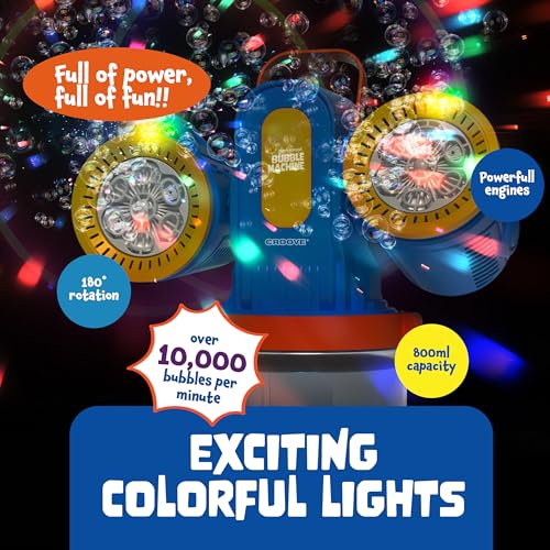 Rechargeable Bubble Machine for Kids, 180° Rotation 12,000+ Big Bubbles Per Minute, Boy Birthday Gift, Outdoor Toys Games & Activities, Easter Gifts for Toddlers, Boys & Girls Age 3,4,5,6,8+ Year Old