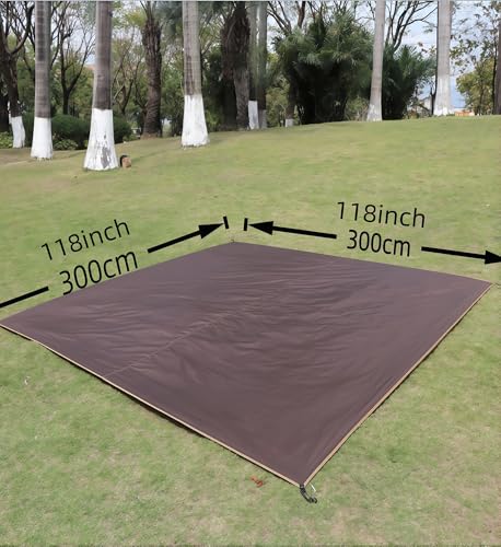 Heavy Duty Waterproof Camping Mat - Outdoor Blanket for Beach, Picnic & Backpacking - Sun Shade Canopy with UV Resistance - Durable Portable Ground Cover for Grass, Sand & Mud (L (118x118 inch))