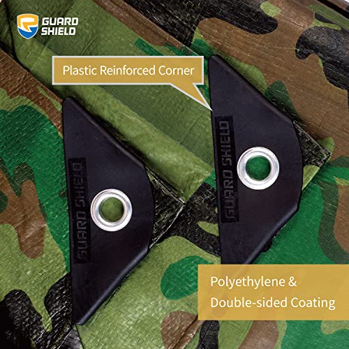 GUARD SHIELD Camo Tarp Waterproof 20x20 Feet Lightweight Camouflage Tarp Poly Cover 6mil - color: Light Camo, size: 20x20