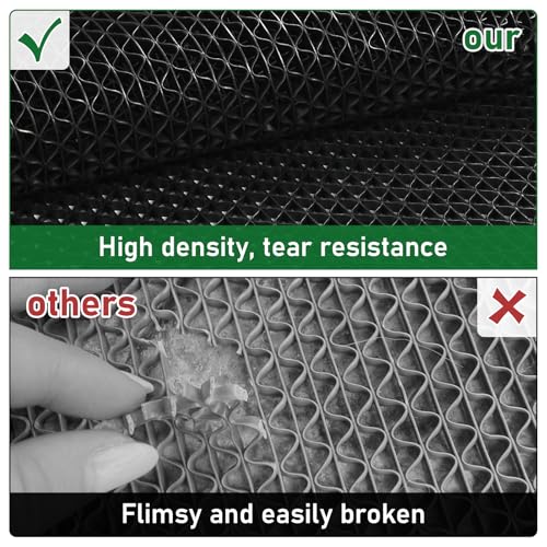 jxgzyy Commercial Drainage Mat Non Slip Drainage Floor Matting 3'x16.4' Heavy Duty Swimming Pool Mat for Restaurant Kitchen Bathroom Bar Garden Outdoor Wet Area, Black - color: Black, size: 196.8"L x 36"W x 0.2"Th