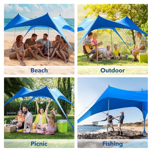 Canopy Tent Beach Umbrella UPF50+ Protection Sun shelter Portable Camping with Sandbag Poles Ground Pegs and Anti-Wind Ropes for Outdoor Camping Backyard Picnics 10X10FT with Beach Blanket Phone Case - style: 10x10FT with 79" X 83"beach blanket