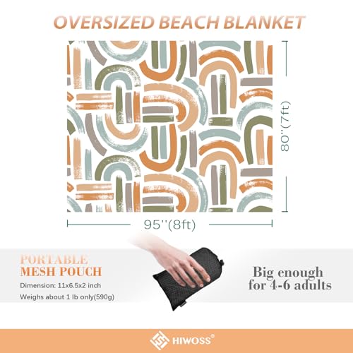 Beach Blanket Waterproof Sandproof Oversized 95”x 80”,Sand Free Beach Mat with Corner Pockets,Portable Mesh Bag for Travel and Outdoor Camping (Maze) - color: Maze