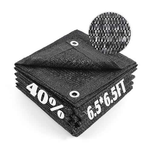 Cool Area 40% Sun Shade Cloth Mesh Tarp with Grommets for Plant Cover 6.5x6.5ft Patio Canopy Garden Pergola Greenhouse Car Barn Kennel Black - color: 40% Shade-Black, size: 6.5FTx6.5FT