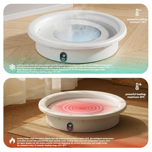 Heated Pet Beds,Constant Temp Cooler Pad,33lb Load Capacity Constant Temp Smart Warming Dog Bed | for Small Medium Large Breed Puppy Kitten Winter Living Room Bedroom