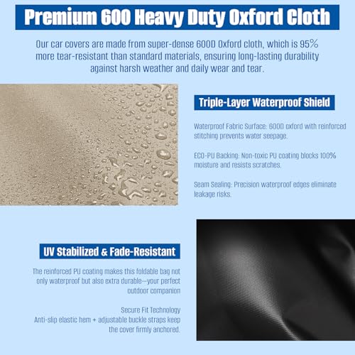 SIRUITON Folding Table Storage Bag, Portable 600D WaterProof Carry Bag for Folding Picnic/Camp Tables with Reinforcing Plate & Shoulder Strap, 25" D x 25" W x4.7 H Fits 4FT Folding Tables - size: Khaki - 4ft Folding Tables Bag