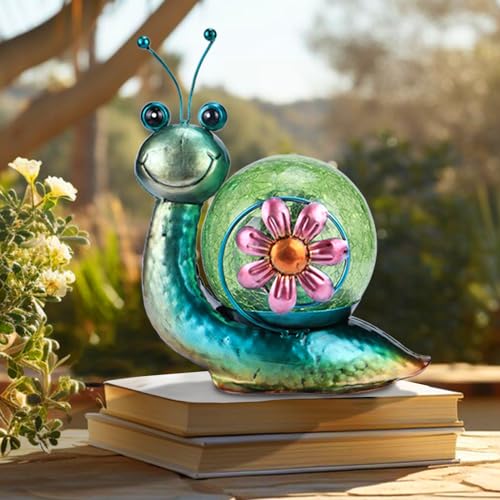 MUMTOP Solar Lantern Outdoor Waterproof LED Solar Lights Snail Decorative Tabletop Lanterns for Patio Garden Table Decor - style: Snail