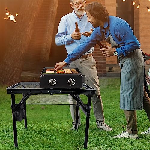 E EASTSTORM Folding Picnic Table for Grill Outdoor Camping Table with Portable Mesh Bag, Compact & Foldable for Easy Storage - Great for Picnic, Garden, Patio, Dining, BBQ, Party, Market 2Ft - color: Black With Mesh Bag, size: Small 2Ft - 23.6"L x 15.8"W