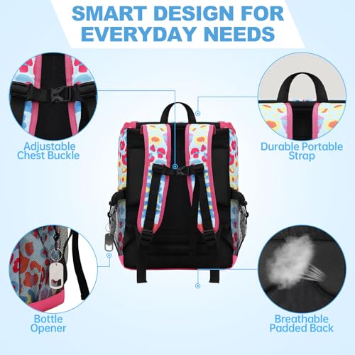 DYSHAYEN Cooler Backpack,Lightweight Backpack Cooler Insulated Leak Proof,30 Cans Soft Cooler Bag for Beach,Camping,Beach,Picnic,Lunch - color: Multi Leopard
