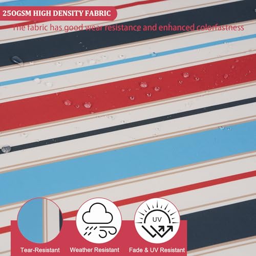Chaise Lounge Cushions Outdoor 72x21x4 Inch, Patio Lounger Chair Cushion with Removable Cover, Fade Resistant Replacement Pad for Outdoor Furniture (Red and Blue Stripes, 72x21x4 inch) - color: Red and Blue Stripes