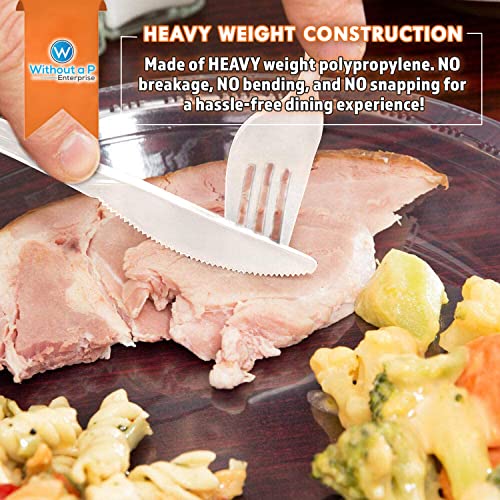 Heavy-Duty Plastic Silverware Set – 100 Pieces Bulk Pack – Individually Wrapped Premium Forks, Knives, and Spoons – High-Quality Disposable Utensils for Events & Catering - size: 100pk