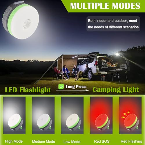 LIT-PaTH LED Camping Lantern, Rechargeable Light with Magnet Base, 2200 mAh, Survival Kit for Emergency, Hurricane, Outage, Medium Green, 1 Pack - size: 1-Pack, style: Medium Green