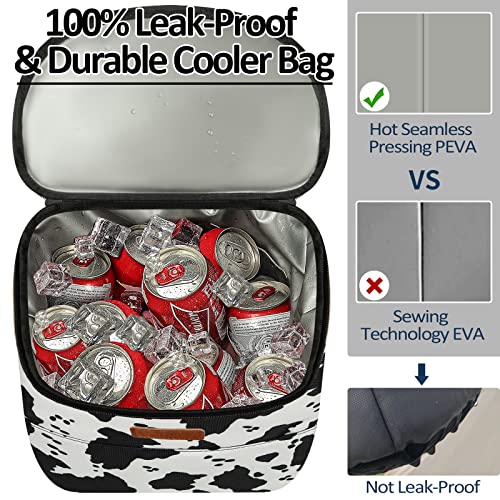 Camping Cooler Backpack 30 45 Cans, Soft Backpack Coolers Insulated Leak Proof Travel Cooler Bag Waterproof Lunch Picnic Beach Work Trip Thermal Bag Drink Beverage Beer Bag Cooler - color: Black White Spots, size: 30 Cans